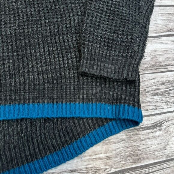 John & Jenn Womens Ribbed Long Sleeve Sweater Charcoal Grey Gray Blue S SM Small - Picture 4 of 12